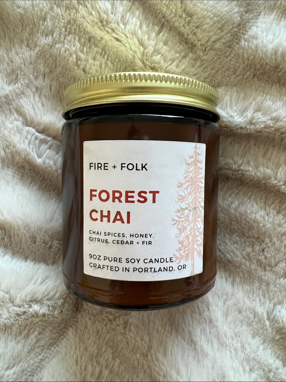2 for $30 🕯️💛 Fire + Folk “Forest Chai” Soy Candle • 9oz